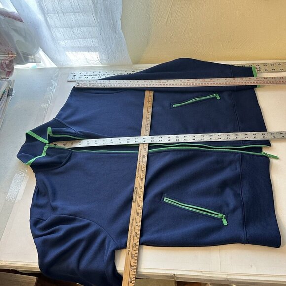 Gap Mens Navy Blue Zip Up Jacket Green Large Collar Pockets Preppy - Picture 8 of 10